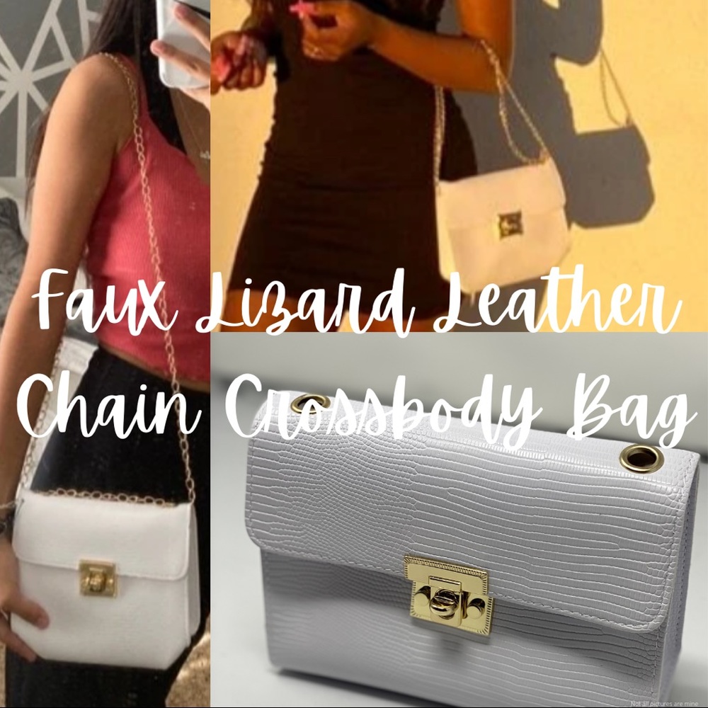 Faux Lizard Leather Crossbody Bag